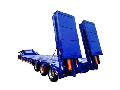 Trailer Tempat Tidur Rendah Gooseneck 3 Gandar 70 Ton yang Dapat Dilepas